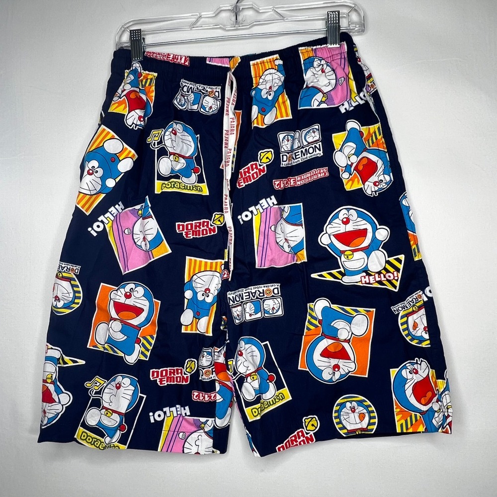 Doraemon Blue Shorts‎ Womens S All Over Print Anime Manga Lounge J-Fashion Cats